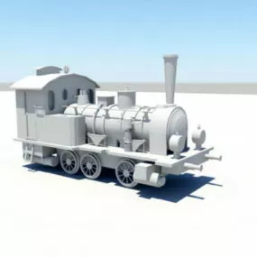 Antique Steam Locomotive 3d model