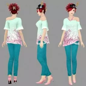 Stylish Girl 3d model