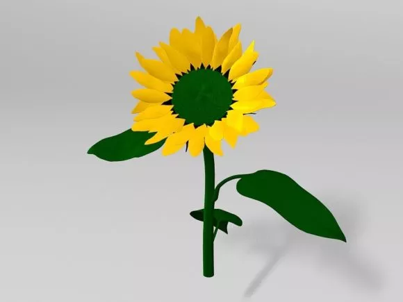 Small Concrete Vase With Plant Leaf 3d model
