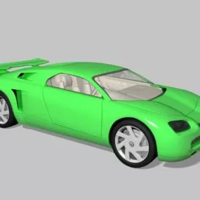Super Sport Car Green Painted 3d model
