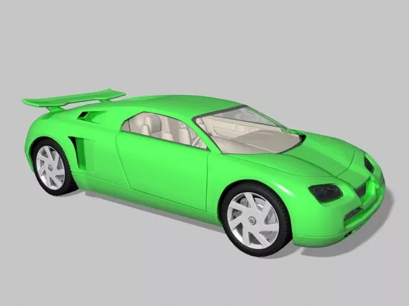 White Audi R8 Sports Car 3d model
