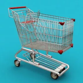 Common Supermarket Cart 3d model