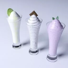 Ice Cream Glasses Set 3d model