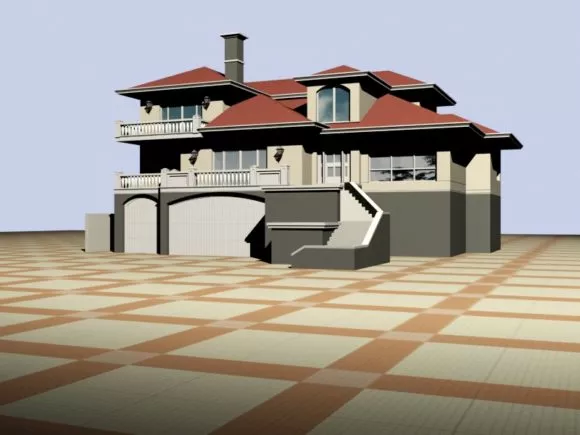 Office Building Block Architecture 3d model