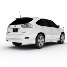 White Toyota Harrier Hybrid Car 3d model
