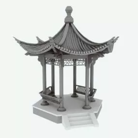 Traditional Chinese Pavilion Building 3d model