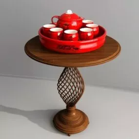 Traditional Chinese Porcelain Tea Set 3d model