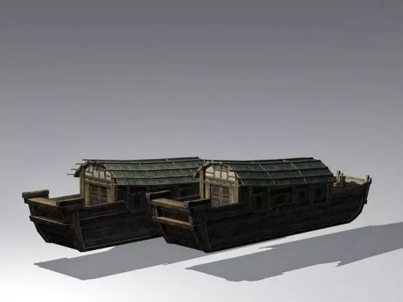 Chinese Wooden Boat Traditional 3d model Chinese Wooden Boat Traditional 3d model