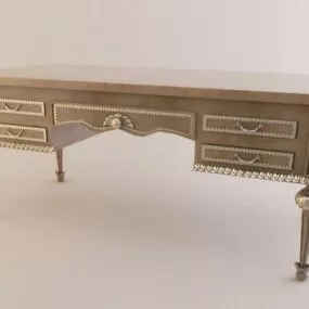 Traditional Wood Writing Desk 3d model