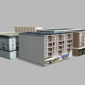 Modern Urban Apartment Building 3d model