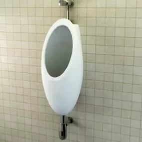 Oval Urinal In Bathroom 3d model