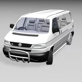 Old Volkswagen Transporter Van 3d model