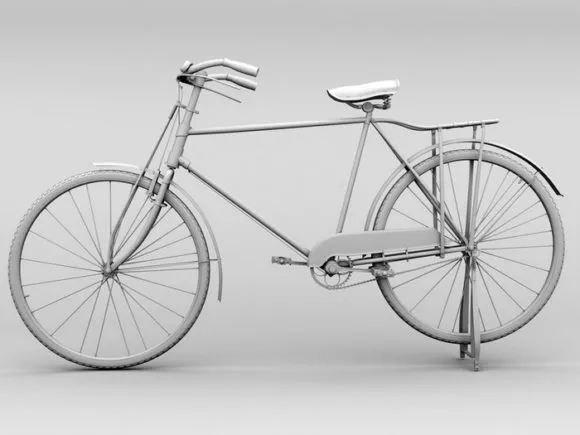 Red Unicycle 3d model