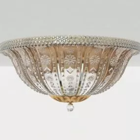Vintage Glass Ceiling Light Fixture 3d model