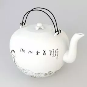 Vintage Chinese Porcelain Teapot 3d model
