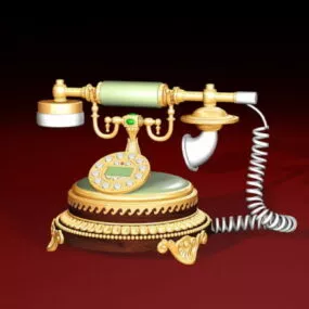 Beautiful Vintage Desk Phone 3d model