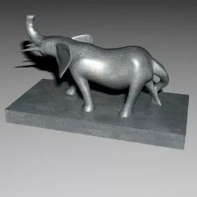 Brass Elephant Statue 3d model