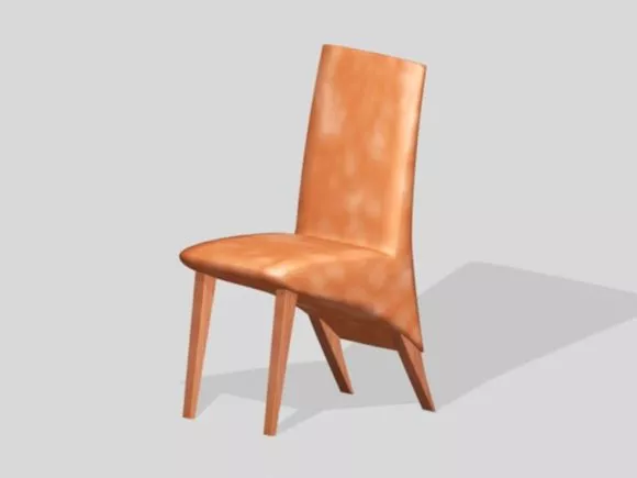 Two Wood Chairs 3d model