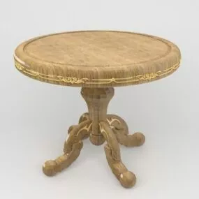 Wood Coffee Table Vintage Design 3d model