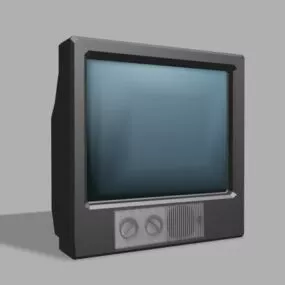 Black Vintage Tv 3d model