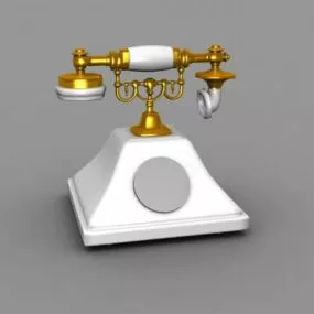 Golden Vintage Telephone 3d model