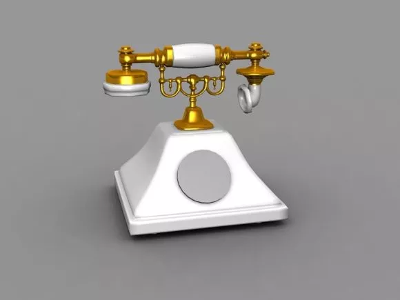 Golden Vintage Telephone 3d model Golden Vintage Telephone 3d model