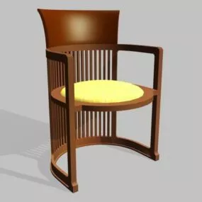 Vintage Barrel Chair Tube Shape 3d model