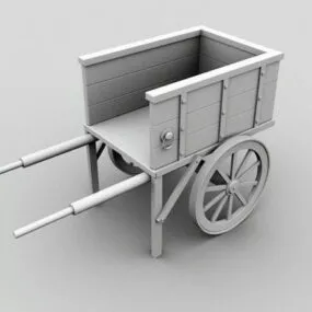 Vintage Wooden Wagon 3d model