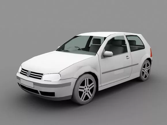 Old Suv Car White Color 3d model