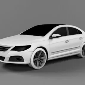 White Volkswagen Passat Cc 3d model