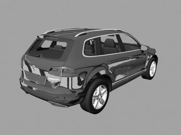 Old Suv Car White Color 3d model