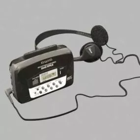 Black Walkman Cassette Player 3d model