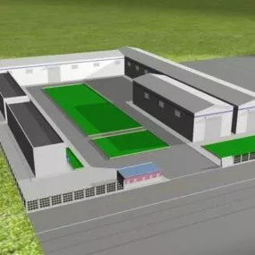 Warehouse Factory Architecture Building 3d model