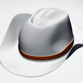 Leather Cowboy Hat 3d model