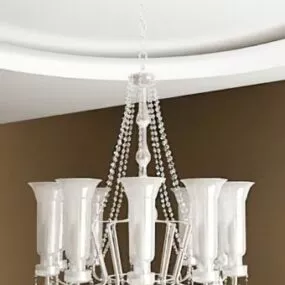 Luxury White Glass Chandelier 3d model