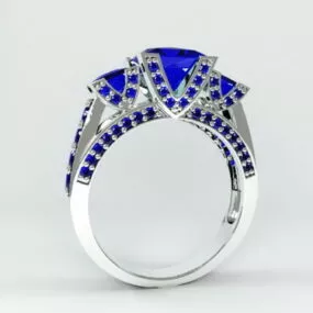 Gold Sapphire Ring 3d model