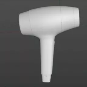 White Hair Dryer 3d model