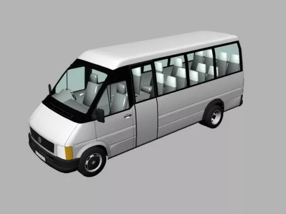 White Minibus Van 3d model White Minibus Van 3d model