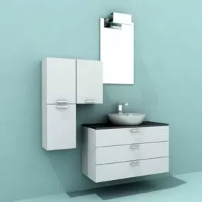 Modern Bathroom Vanity White Color 3d model