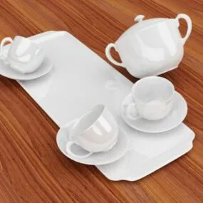 Chinese Porcelain Teapot Set 3d model