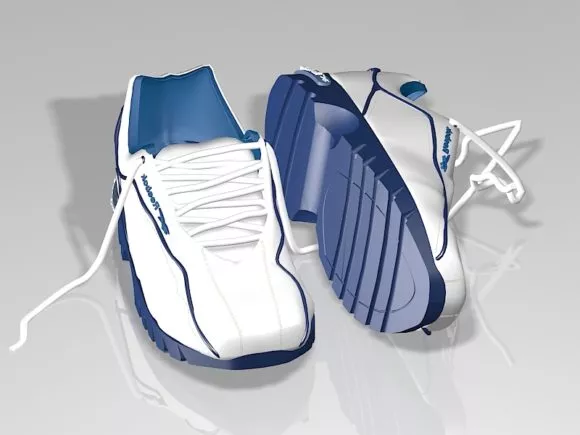 White Sport Sneakers 3d model