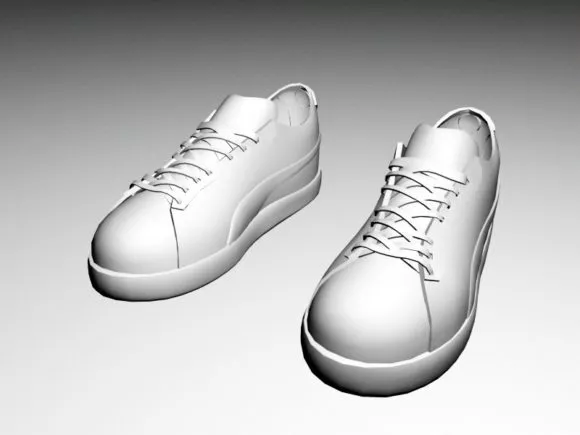 White Skate Shoes 3d model White Skate Shoes 3d model