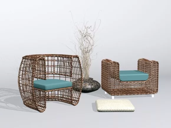 Zebra Accent Chair For Living Room 3d model