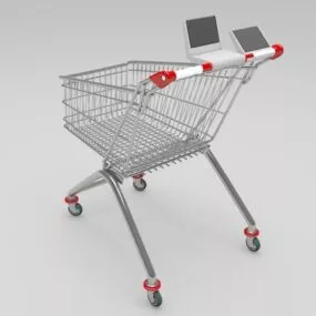 Wire Shopping Cart V1 3d model