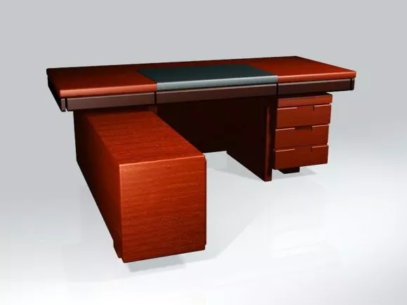 Simple Office Workspace With Desk, Computer 3d model