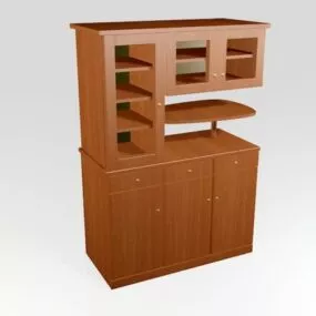 Wood Kitchen Storage Cabinet 3d model