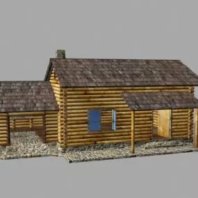 Old Wooden Farm House 3d model