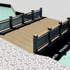 Garden Wooden Bridge 3d model