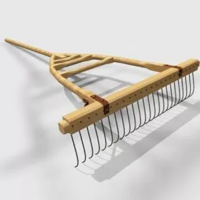 Wooden Rake 3d model