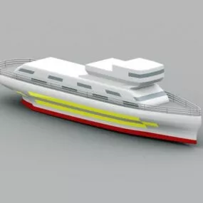 Low Poly Yacht Ship 3d model